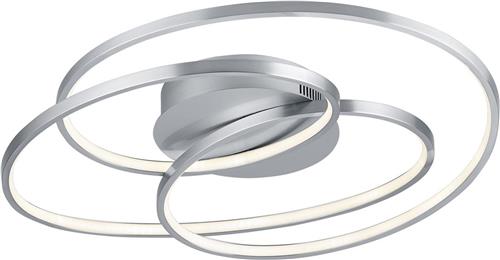 LED Plafondlamp - Torna Gilo - 38W - Warm Wit 3000K - Dimbaar - Rond - Mat Nikkel - Aluminium