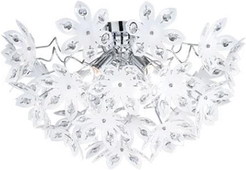 LED Plafondlamp - Plafondverlichting - Torna Blowly - E14 Fitting - 3-lichts - Rond - Glans Chroom - Aluminium