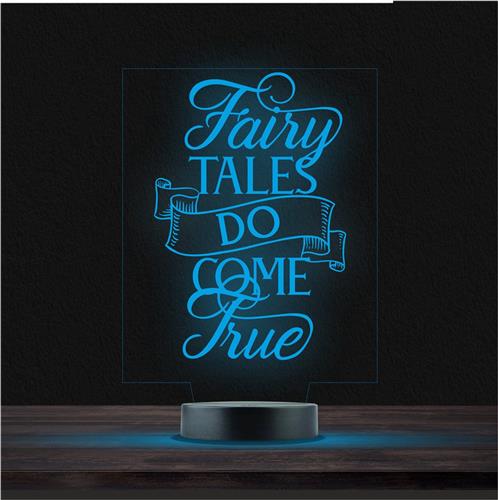 Led Lamp Met Gravering - RGB 7 Kleuren - Fairy Tales Do Come True