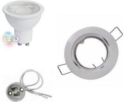 LED spot kit G U10 inbouw 8W Verstelbaar Rond WIT - Koel wit licht - Overig - Unité - Wit Froid 6000K - 8000K - Wit - SILUMEN