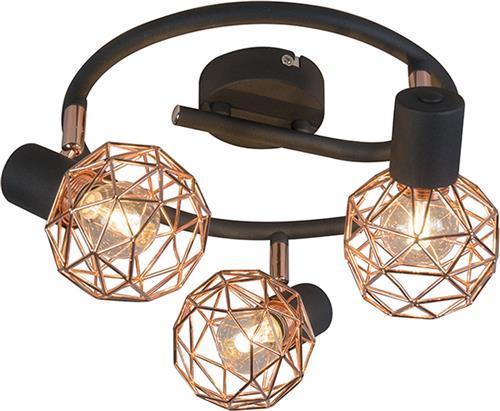 QAZQA mesh - Design Plafondspot | Spotje | Opbouwspot - 3 lichts - Ø 450 mm - Koper - Woonkamer | Slaapkamer | Keuken