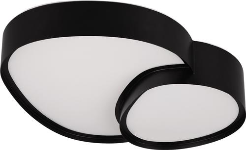 LED Plafondlamp - Trion Shine - 21W - Aanpasbare Kleur - Dimbaar - Afstandsbediening - Mat Zwart - Metaal