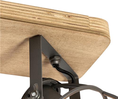 QAZQA arthur - Industriele Plafondspot | Spotje | Opbouwspot - 3 lichts - L 43 cm - Donkergrijs - Industrieel - Woonkamer | Slaapkamer | Keuken