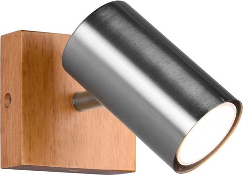 LED Plafondspot - Torna Milona - GU10 Fitting - 1-lichts - Rond - Mat Nikkel - Aluminium