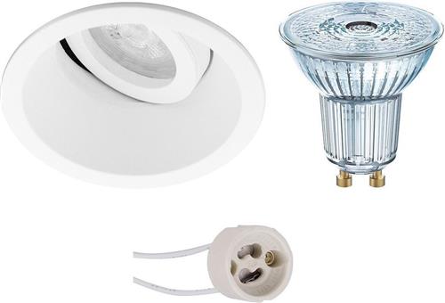LED Spot Set - OSRAM Parathom PAR16 940 36D - Pragmi Zano Pro - GU10 Fitting - Dimbaar - Inbouw Rond - Mat Wit - 5.5W - Natuurlijk Wit 4000K - Kantelbaar - Ø93mm