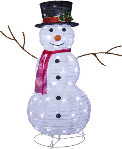 Star Trading LED-buitenverlichting Tecidy, sneeuwpop, 3D, wit, 90 cm