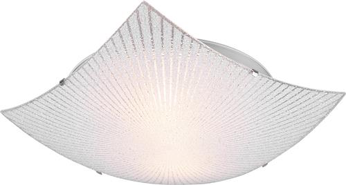 LED Plafondlamp - Plafondverlichting - Trion Elize - E27 Fitting - 2-lichts - Vierkant - Mat Chroom - Aluminium