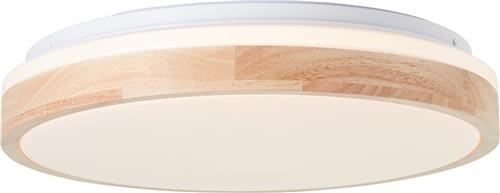 Brilliant Brodsky LED plafondlamp 38cm licht hout/wit, metaal/hout, 1x LED geïntegreerd, 24 W, (lichtstroom: 2500lm, lichtkleur: 3000K)