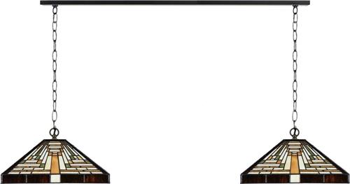 Art Deco Trade - 2 x Tiffany Rising Sun met ketting aan plafondbalk