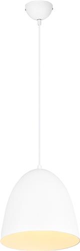LED Hanglamp - Hangverlichting - Trion Lopez - E27 Fitting - 1-lichts - Rond - Mat Wit - Aluminium