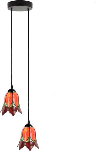 Art Deco Trade - Tiffany Kroonluchter Lovely Flower Red 2