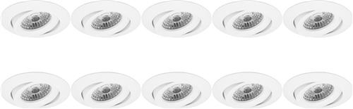 Spot Armatuur 10 Pack - Proma Uranio Pro - GU10 Inbouwspot - Rond - Wit - Aluminium - Kantelbaar - Ø82mm
