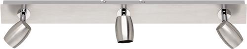 LED Plafondspot - Trion Micko - GU10 Fitting - 3-lichts - Rechthoek - Mat Nikkel - Aluminium