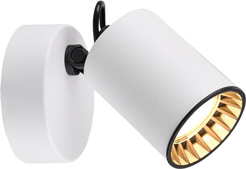 LED Wandspot - Torna Pirlo - GU10 Fitting - 1-lichts - Rond - Mat Wit - Aluminium
