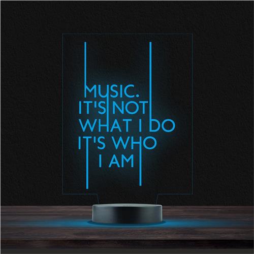 Led Lamp Met Gravering - RGB 7 Kleuren - Music It's Not What I Do