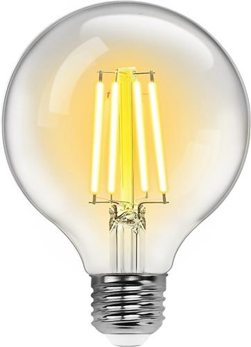 LED Lamp - Smart LED - Igia Rixona - Bulb G95 - 6W - E27 Fitting - Slimme LED - Wifi LED + Bluetooth - Aanpasbare Kleur - Transparant Helder - Glas