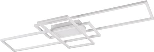LED Plafondlamp - Plafondverlichting - Torna Urano - 60W - Aanpasbare Kleur - Afstandsbediening - Dimbaar - Rechthoek - Mat Wit - Aluminium
