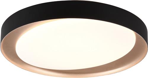 LED Plafondlamp - Plafondverlichting - Torna Zati - 24W - Aanpasbare Kleur - Afstandsbediening - Dimbaar - Rond - Mat Zwart - Kunststof