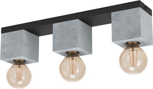 EGLO Prestwick 3 Plafondlamp - E27 - 49 cm - Zwart/Grijs