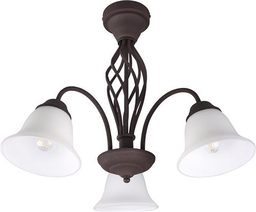 LED Plafondspot - Trion Rustina - E14 Fitting - 3-lichts - Rond - Roestkleur - Aluminium