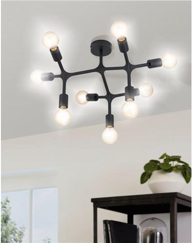 EGLO Bocadella 1 Plafondlamp - E27 - Ø 64 cm - Zwart