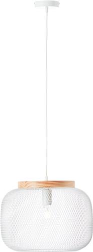 BRILLIANT H 110 cm, D 40 cm, E27, inkortbaar, metaal/hout, wit/licht hout