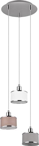 LED Hanglamp - Hangverlichting - Trion Arona - E14 Fitting - 3-lichts - Rond - Chroom - Metaal