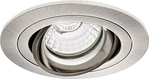 Spot Armatuur GU10 - Proma Alpin Pro - GU10 Inbouwspot - Rond - Nikkel - Aluminium - Kantelbaar - Ø92mm