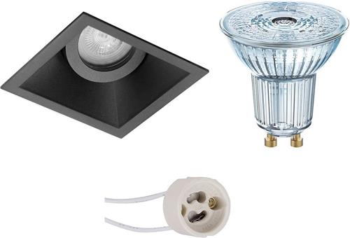 LED Spot Set - OSRAM Parathom PAR16 940 36D - Proma Zano Pro - GU10 Fitting - Dimbaar - Inbouw Vierkant - Mat Zwart - 3.7W - Natuurlijk Wit 4000K - Kantelbaar - 93mm