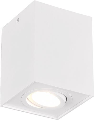 LED Plafondspot - Torna Bisqy - GU10 Fitting - 1-lichts - Vierkant - Mat Wit - Aluminium