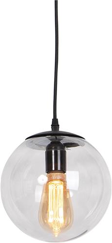 QAZQA pallon - Moderne Hanglamp - 1 lichts - Ø 200 mm - Grijs - Woonkamer | Slaapkamer | Keuken