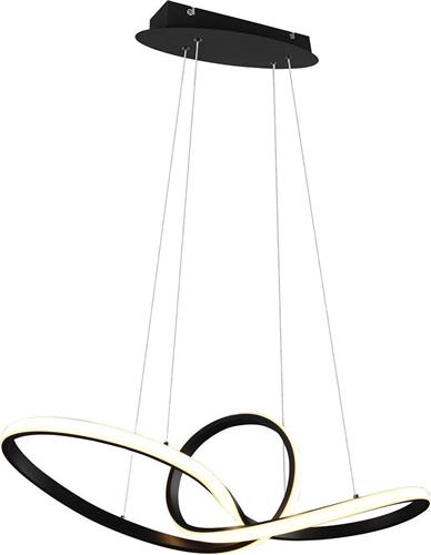 LED Hanglamp - Trion Sonso - 28W - Warm Wit 3000K - Dimbaar - Rond - Mat Zwart - Aluminium