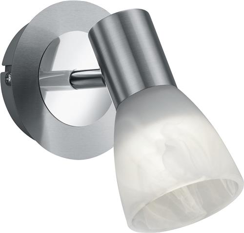 LED Wandspot - Trion Levino - E14 Fitting - Warm Wit 3000K - Rond - Mat Nikkel - Aluminium