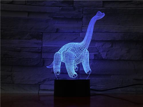 3D Led Lamp Met Gravering - RGB 7 Kleuren - Dinosaurus