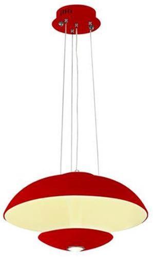 LED Hanglamp - Hangverlichting - Viesta - 24W - Natuurlijk Wit 4000K - Rood Aluminium