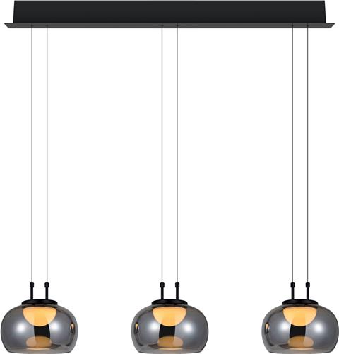 Hanglamp met smoke glas en 3-staps dim - Gujo