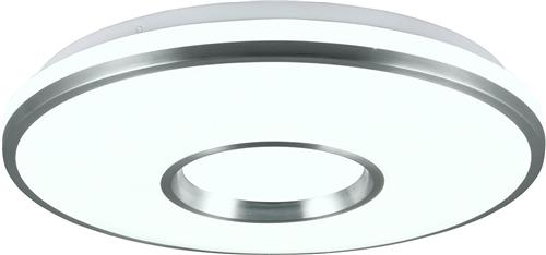 LED Plafondlamp - Plafondverlichting - Trion Reli - 21W - Aanpasbare Kleur - RGB - Afstandsbediening - Dimbaar - Sterlicht - Rond - Geborsteld Aluminium - Kunststof