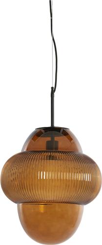 Light & Living Hanglamp Ovnis - Glas - 35cm - Bruin