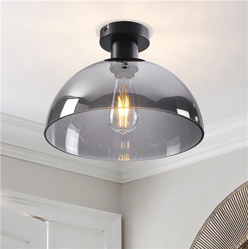 Plafondlamp Feija met smoke glas