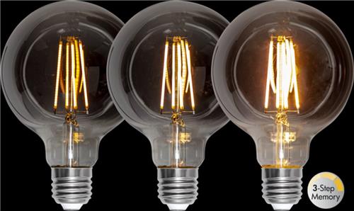 3 standen - G95 Bol - E27 - 3.9W- Super Warm Wit - 2200K - Dimbaar