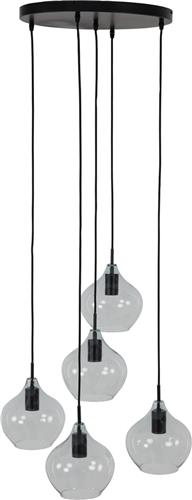 Light & Living Hanglamp Rakel - Zwart - Ø61cm - 5L - Modern - Hanglampen Eetkamer, Slaapkamer, Woonkamer
