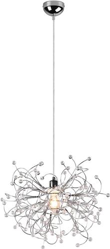 LED Hanglamp - Hangverlichting - Trion Guston - E27 Fitting - 1-lichts - Rond - Mat Chroom - Aluminium