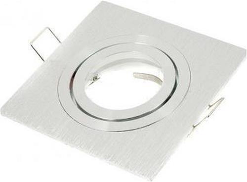 Inbouw spot GU10 aluminium vierkant armatuur zilver/zilver