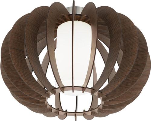 EGLO Stellato 3 - Plafondlamp - 1 Lichts - Ø400mm. - Nikkel-Mat - Bruin, Wit