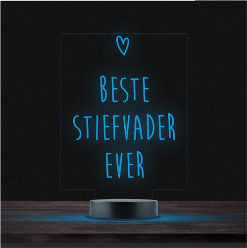 Led Lamp Met Gravering - RGB 7 Kleuren - Beste Stiefvader Ever