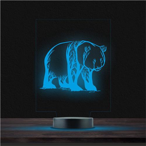 Led Lamp Met Gravering - RGB 7 Kleuren - Beer