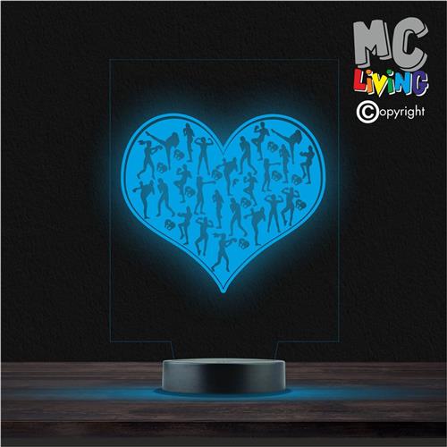 Led Lamp Met Gravering - RGB 7 Kleuren - Hart