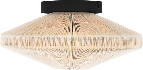 EGLO Midsumer Plafondlamp - E27 - Ø 38 cm - Zwart/Crème - Textiel