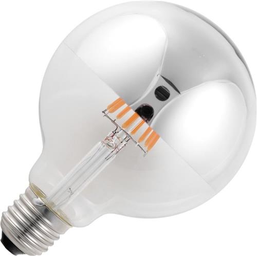 SPL LED Filament Globe Zilver (kopspiegellamp) - 6,5W / DIMBAAR Ø95mm
