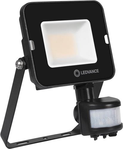 Ledvance LED Breedstraler Compact Zwart 20W 2000lm 100D - 840 Koel Wit | IP65 - Symmetrisch - Bewegings- en lichtsensor.
